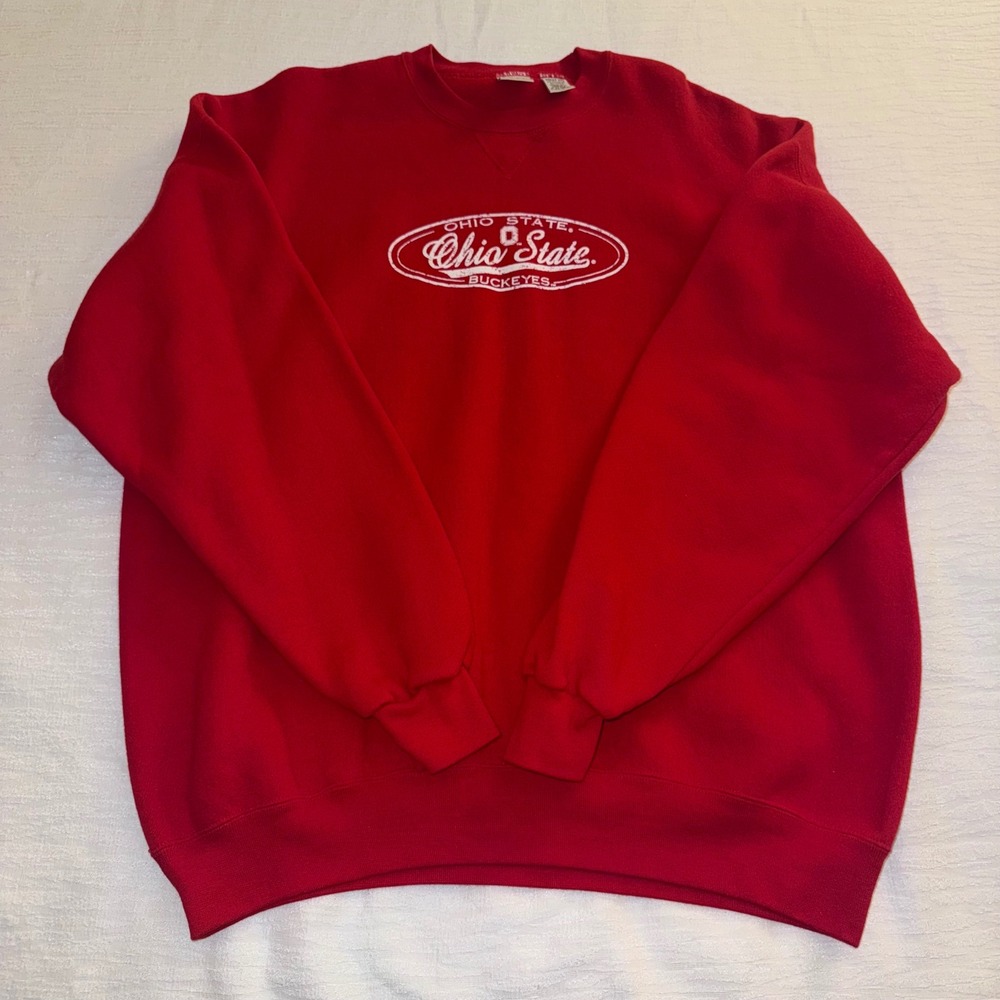 Ohio State Buckeyes Crewneck Sweatshirt Mens 2XL Red College‎ NCAA vintage OSU